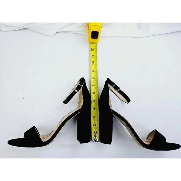 Sam Edelman Size 9M Women's "Yaro" Black Suede Open Toe Ankle Strap Block Heels - Picture 3 of 16